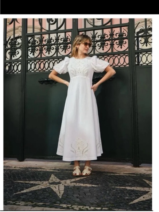 Boden Dresses & Skirts - BODEN Empire Broderie Tea Dress in White size 14